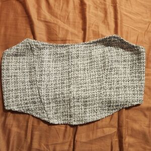 Altar'd State White and Black Textured Strapless Top